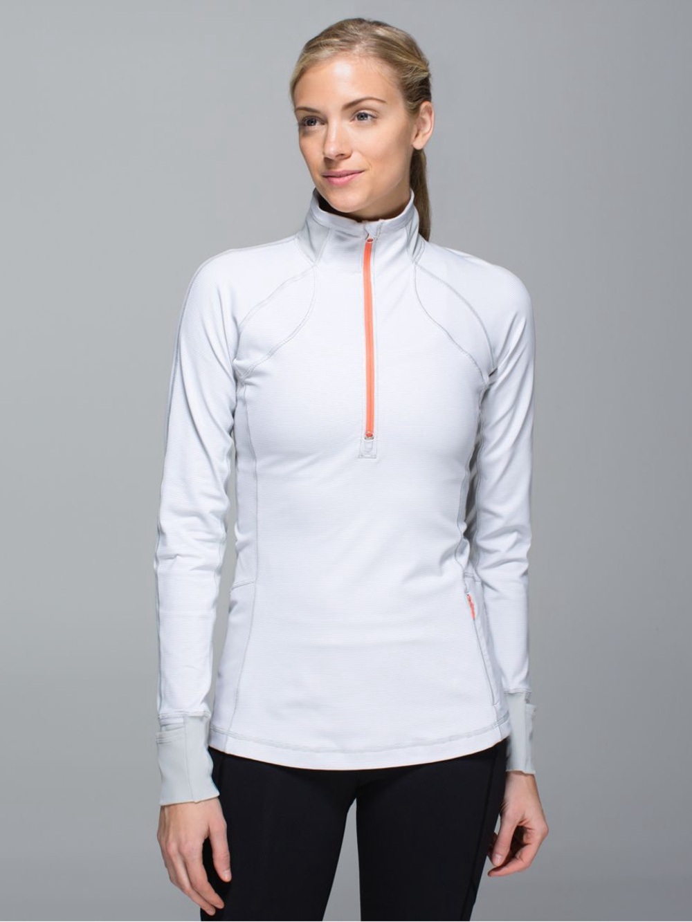 NEW lululemon Race With Grace 1/2 Zip in Wee Stripe Silver Spoon Sz 2